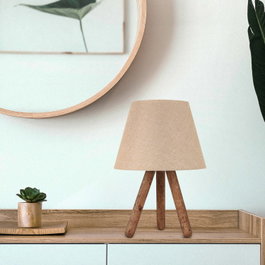 Opviq Lámpara de Mesa AYD-641 Crema y Marrón